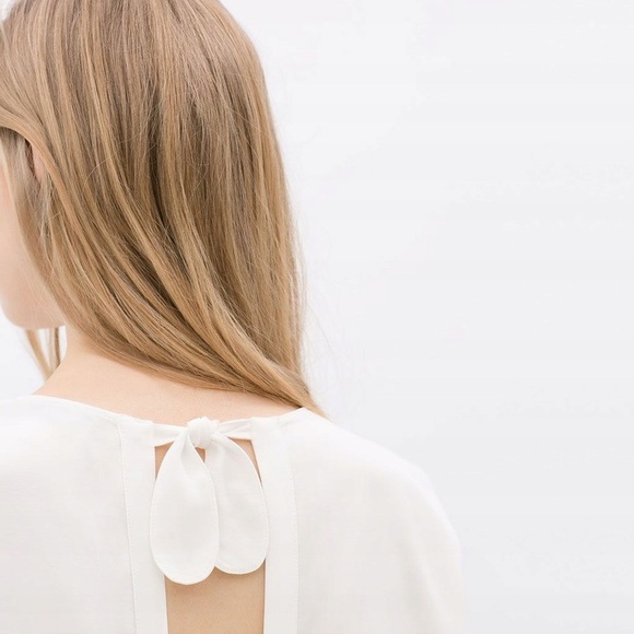 Zara Tie Back Short Sleeve Shirt - Picture 2 of 13
